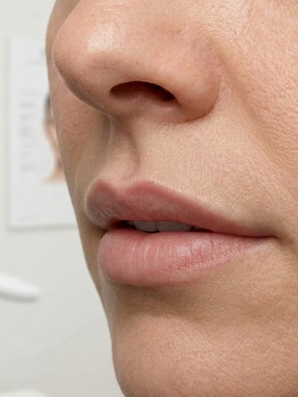 Rezultat po zabiegu Lip Lift - skrócone filtrum i naturalnie uniesiona warga górna